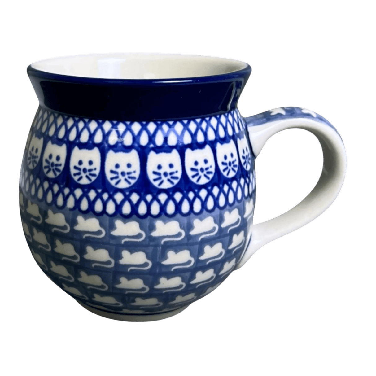 Mug, Belly Mug, 12 oz Medium in "Cat & Mouse" by Ceramika Artystyczna | A070-U9967