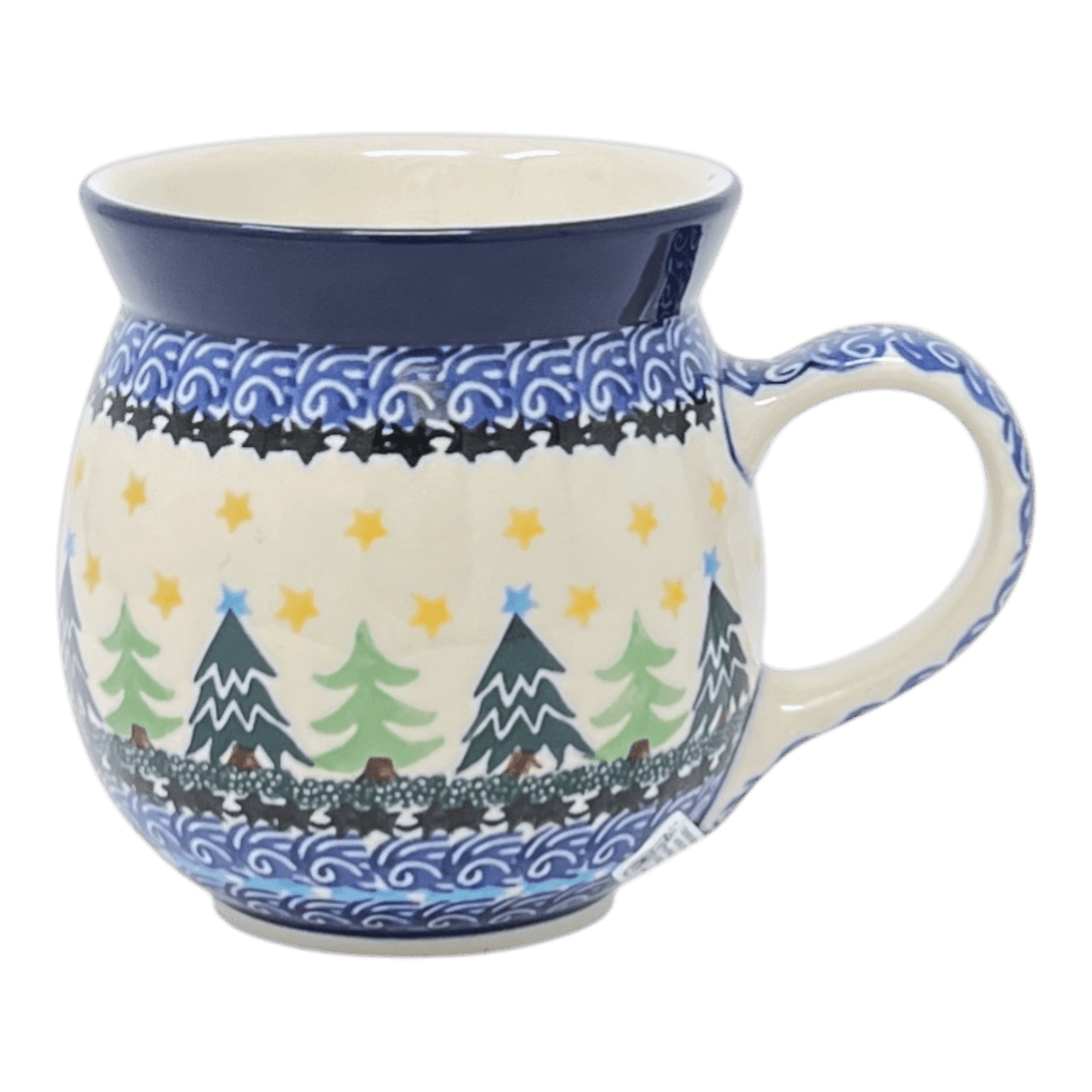 Mug, Belly Mug, 16 oz Large in "Starlit Forest" by Ceramika Artystyczna | A073-1284X