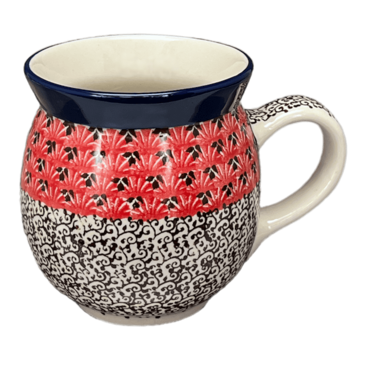 Mug, Belly Mug, 16 oz Large in "Coral Fans" by Ceramika Artystyczna | A073-2199X