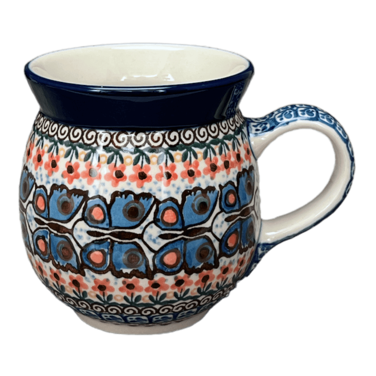 Mug, Belly Mug, 16 oz Large in "Butterfly Parade" by Ceramika Artystyczna | A073-U1493
