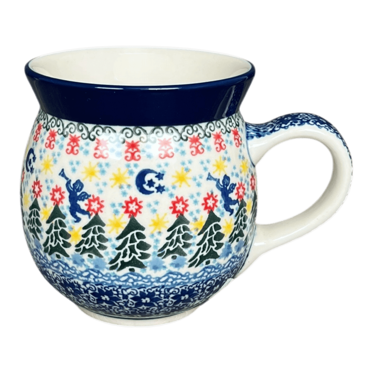 Mug, Belly Mug, 16 oz Large in "Silent Night" by Ceramika Artystyczna | A073-U4173
