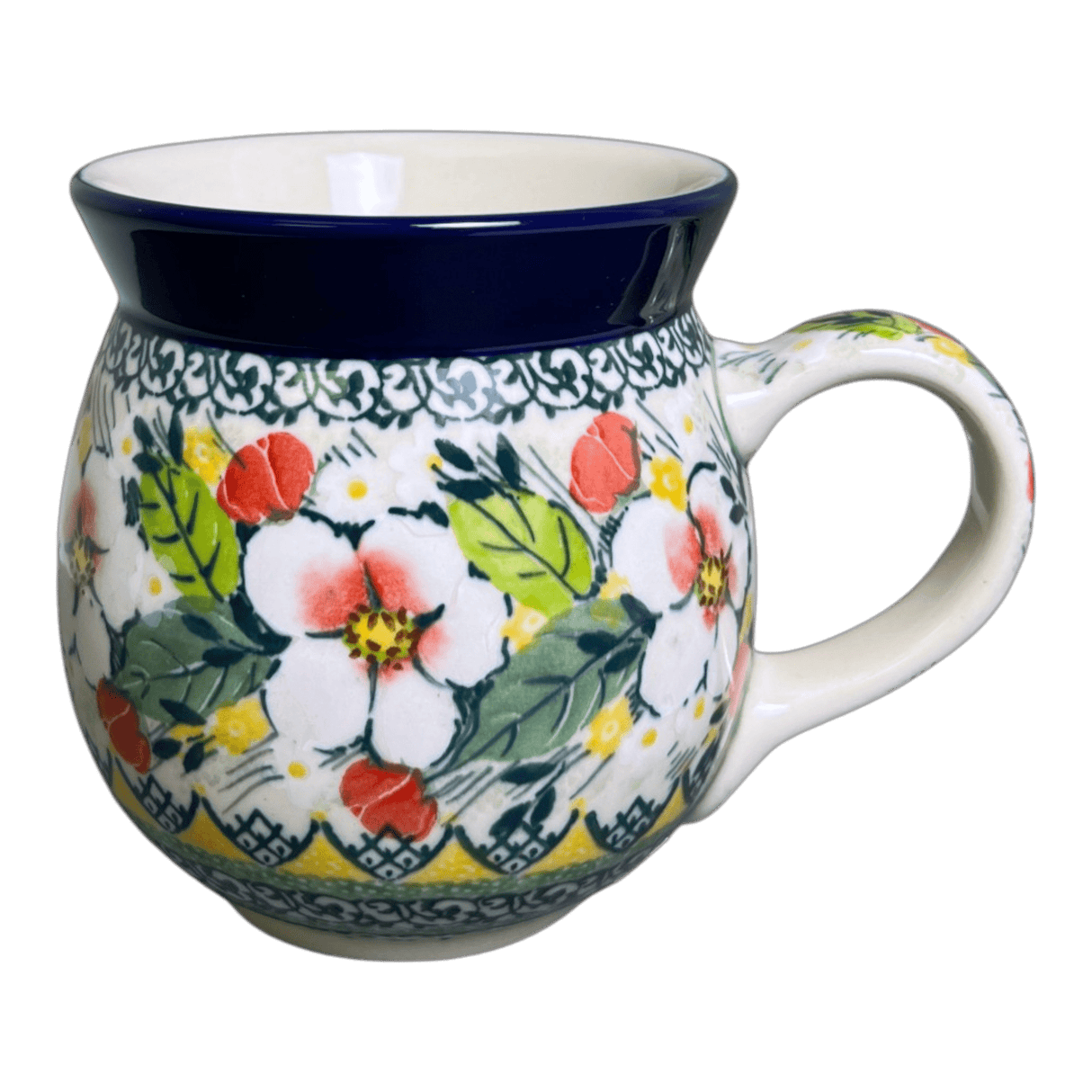 Mug, Belly Mug, 16 oz Large in "Camellias" by Ceramika Artystyczna | A073-U4812