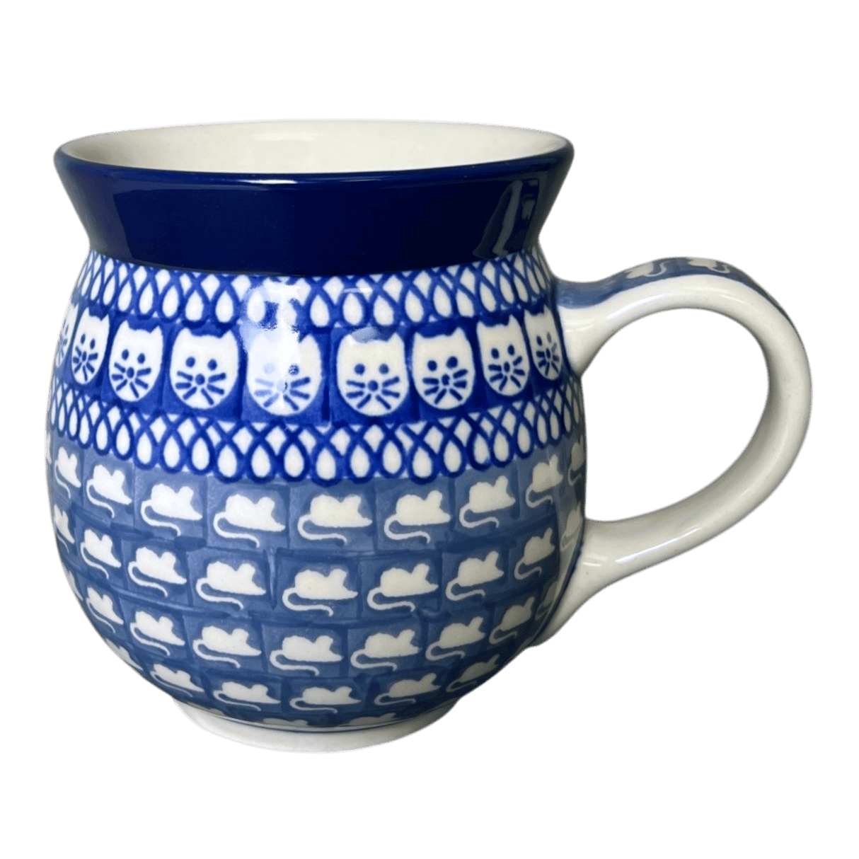 Mug, Belly Mug, 16 oz Large in "Cat & Mouse" by Ceramika Artystyczna | A073-U9967