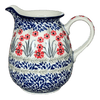 Polish Pottery C.A. 32 oz. Pitcher (Red Aster) | A078-1435X at PolishPotteryOutlet.com