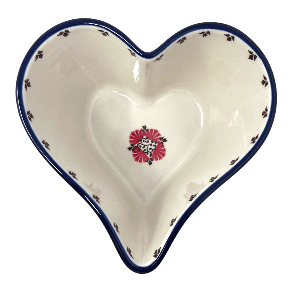 Bowl, Heart-Shaped, Deep, 6" in "Coral Fans" by Ceramika Artystyczna | A081-2199X