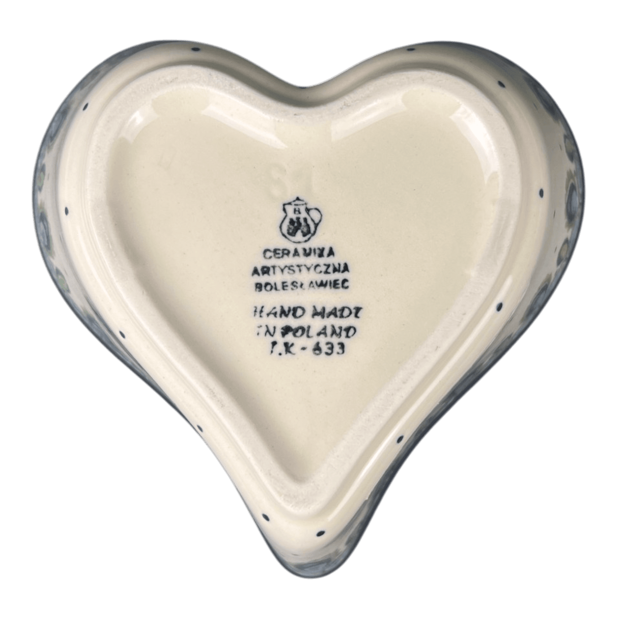 Bowl, Heart-Shaped, Deep, 6" in "Peacock Plume" by Ceramika Artystyczna | A081-2218x