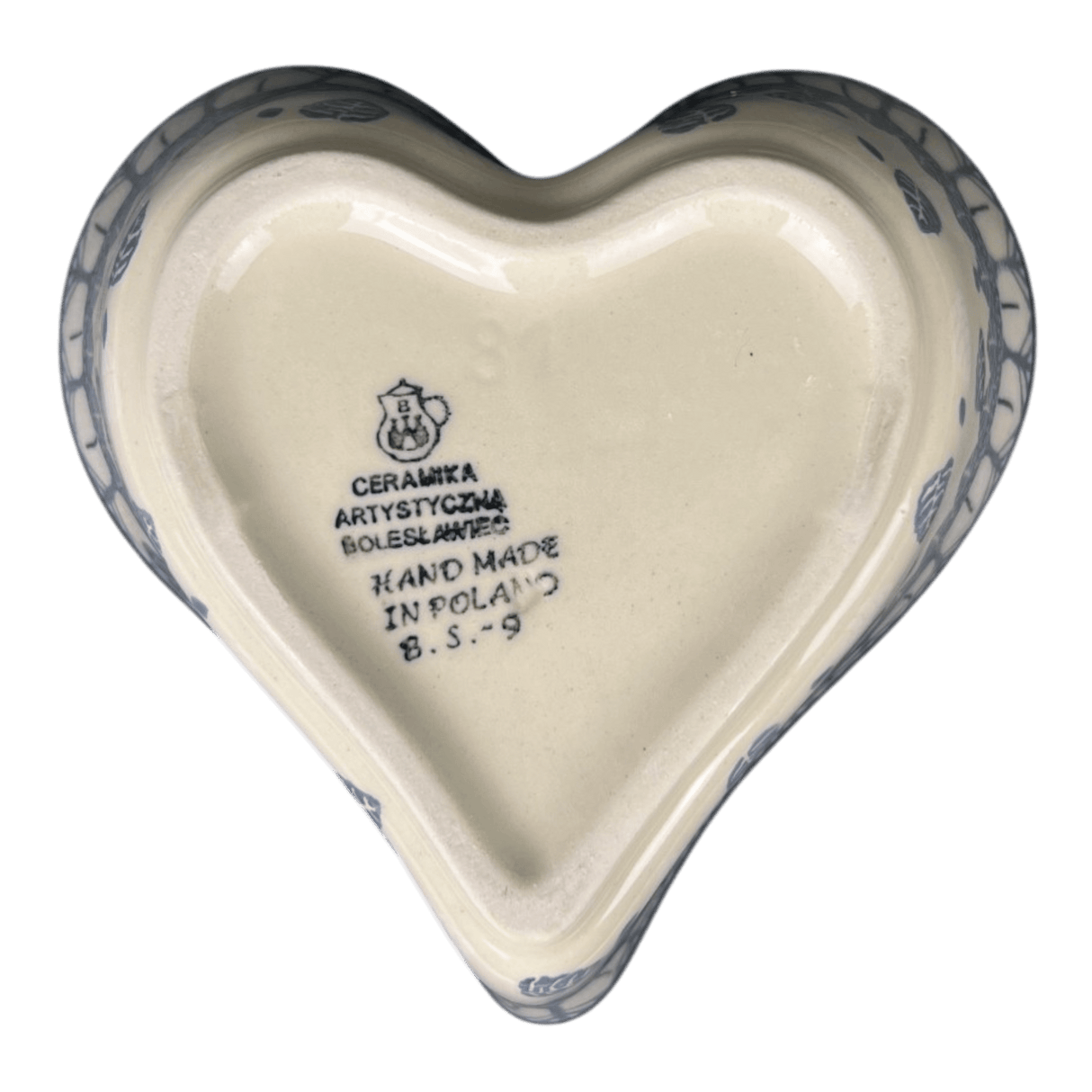 Bowl, Heart-Shaped, Deep, 6" in "Lone Owl" by Ceramika Artystyczna | A081-3326X