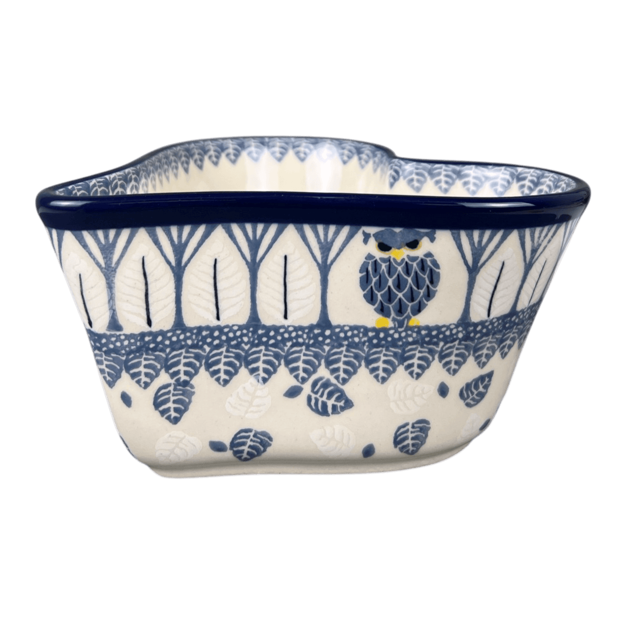 Bowl, Heart-Shaped, Deep, 6" in "Lone Owl" by Ceramika Artystyczna | A081-3326X