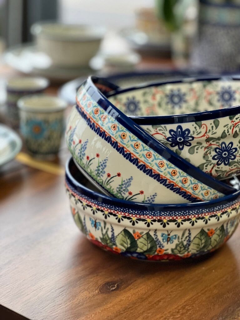 Bowl, Round, Magnolia, 8" in "Butterfly Bouquet" by Zaklady | Y835A-ART149