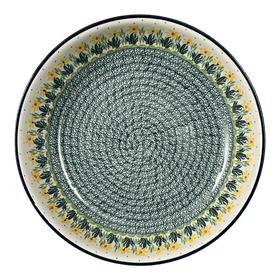 Polish Pottery CA 12.75" Wide Shallow Bowl (Daffodils in Bloom) | A115-2122X Additional Image at PolishPotteryOutlet.com
