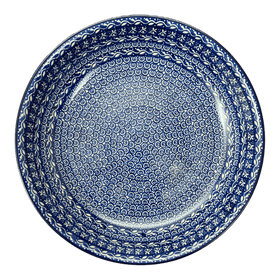 Polish Pottery CA 12.75" Wide Shallow Bowl (Wavy Blues) | A115-905X Additional Image at PolishPotteryOutlet.com