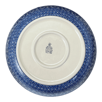 A picture of a Polish Pottery CA 12.75" Wide Shallow Bowl (Wavy Blues) | A115-905X as shown at PolishPotteryOutlet.com/products/12-75-wide-shallow-bowl-wavy-blues-a115-905x