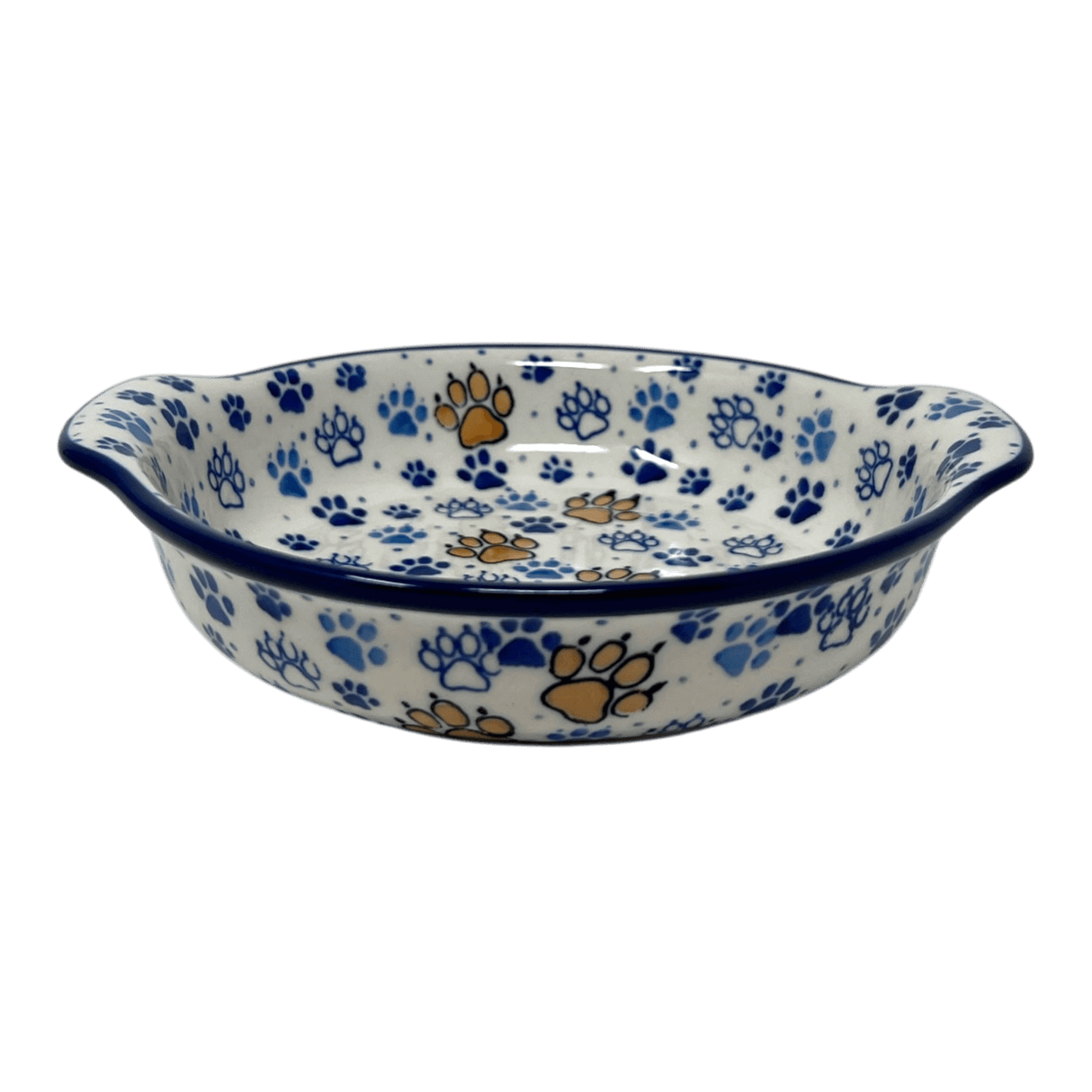 Casserole, Round, Small, 6.5" x 7.25" in "Paw Prints" by Ceramika Artystyczna | A142-1770X