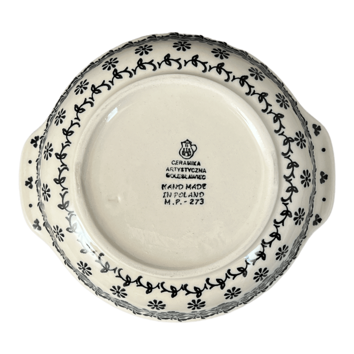 Casserole, Round, Small, 6.5" x 7.25" in "Black Bouquet" by Ceramika Artystyczna | A142-2314