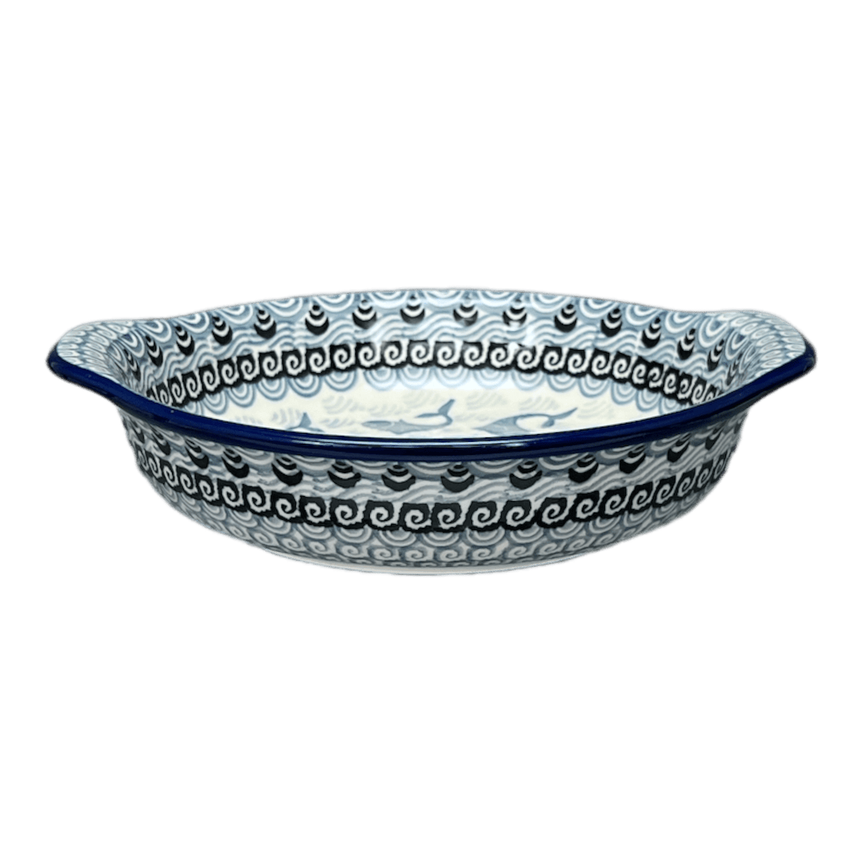 Casserole, Round, Small, 6.5" x 7.25" in "Periwinkle Pond" by Ceramika Artystyczna | A142-2385X