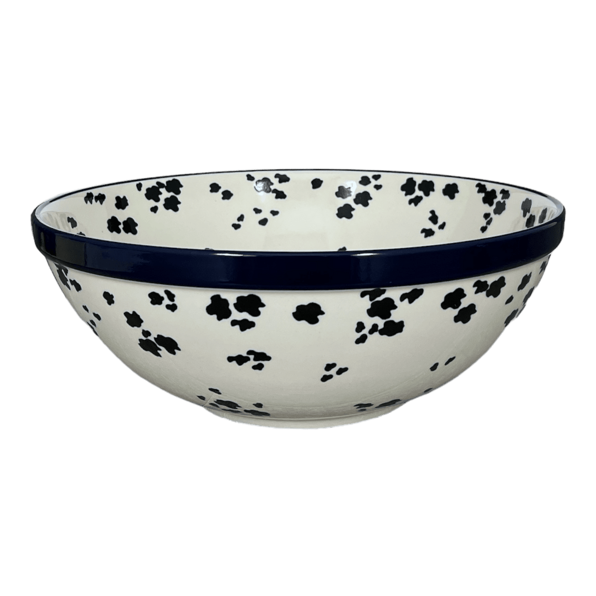 Bowl, Round, 12.75" in "Cowabunga - Blue Rim" by Ceramika Artystyczna | A154-2417X