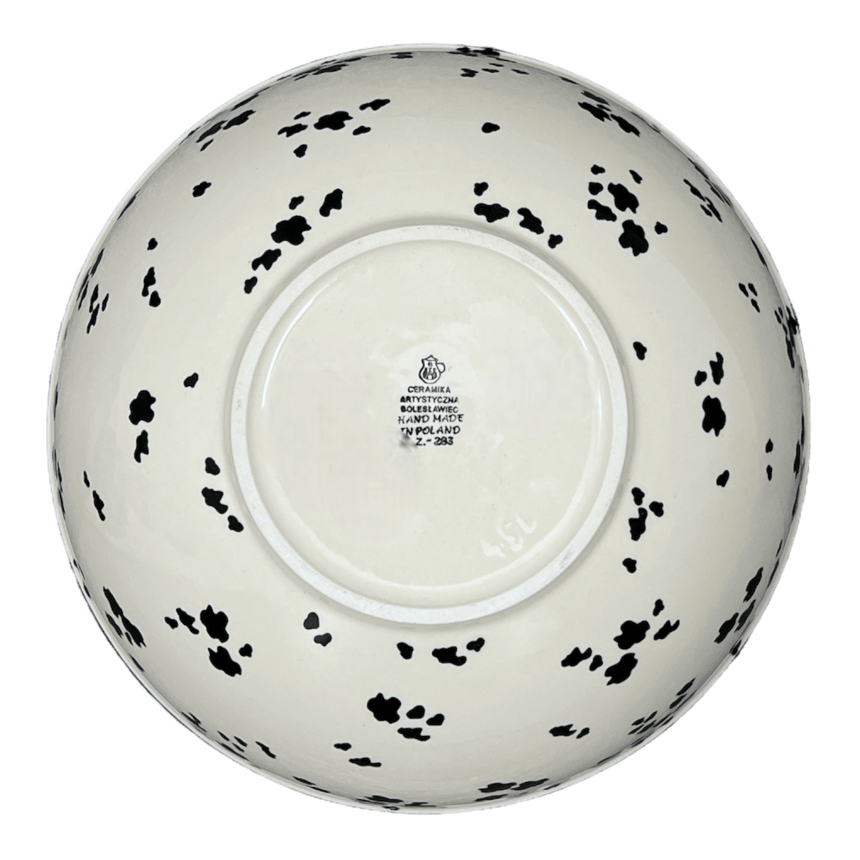 Bowl, Round, 12.75" in "Cowabunga - Blue Rim" by Ceramika Artystyczna | A154-2417X