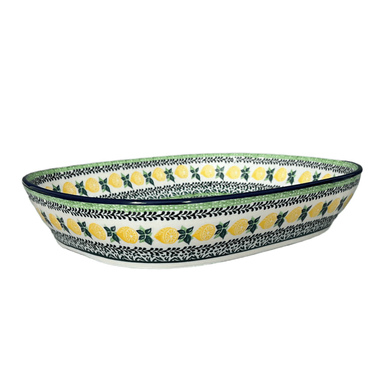 Baker, Rectangular, 10.5" x 12" in "Lemons and Leaves" by Ceramika Artystyczna | A156-2749X