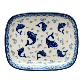 Polish Pottery CA 5.75" x 7" Shallow Dish (Koi Pond) | A160-2372X Additional Image at PolishPotteryOutlet.com