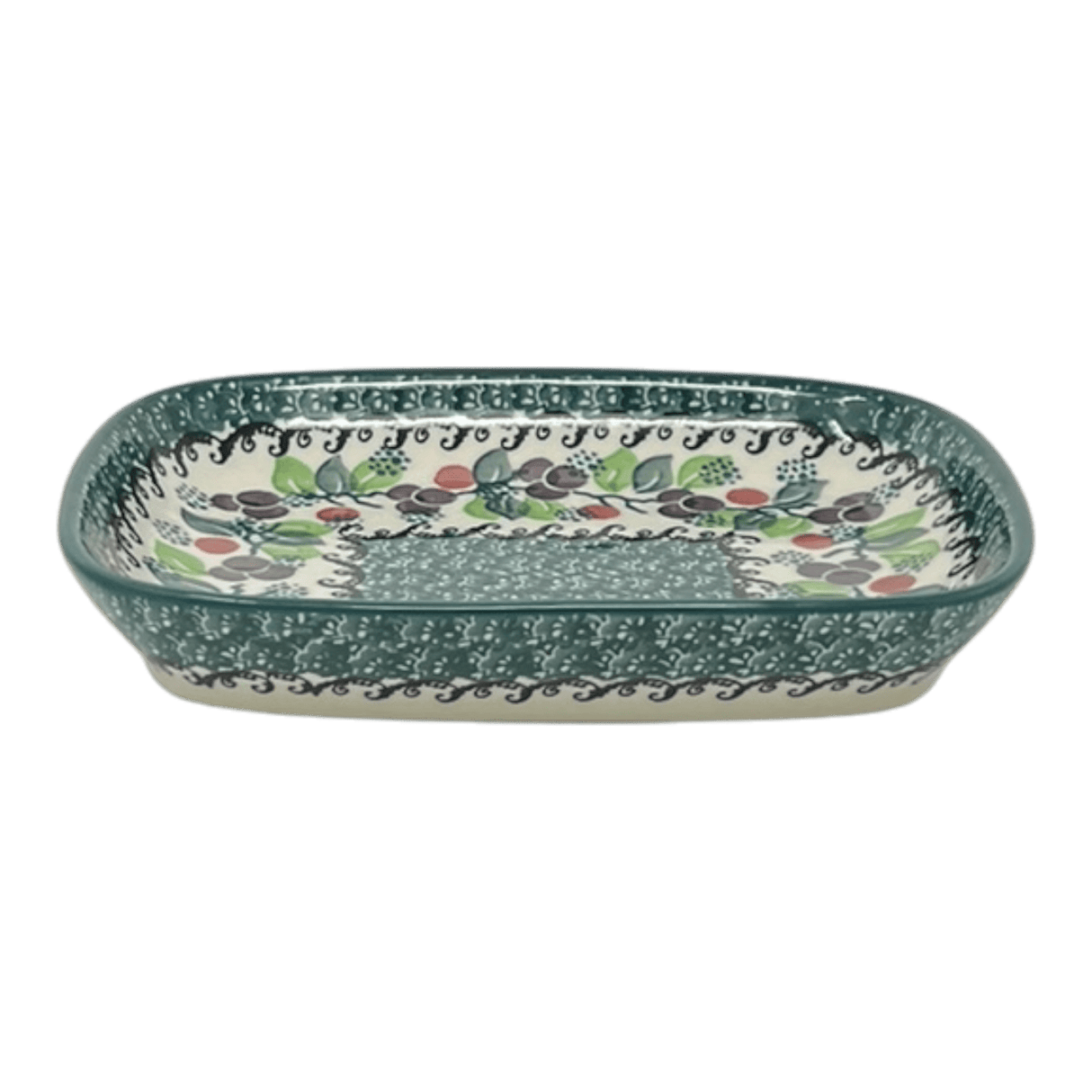 Dish, Shallow, 5.75" x 7" in "Sugar Plums" by Ceramika Artystyczna | A160-2838Q