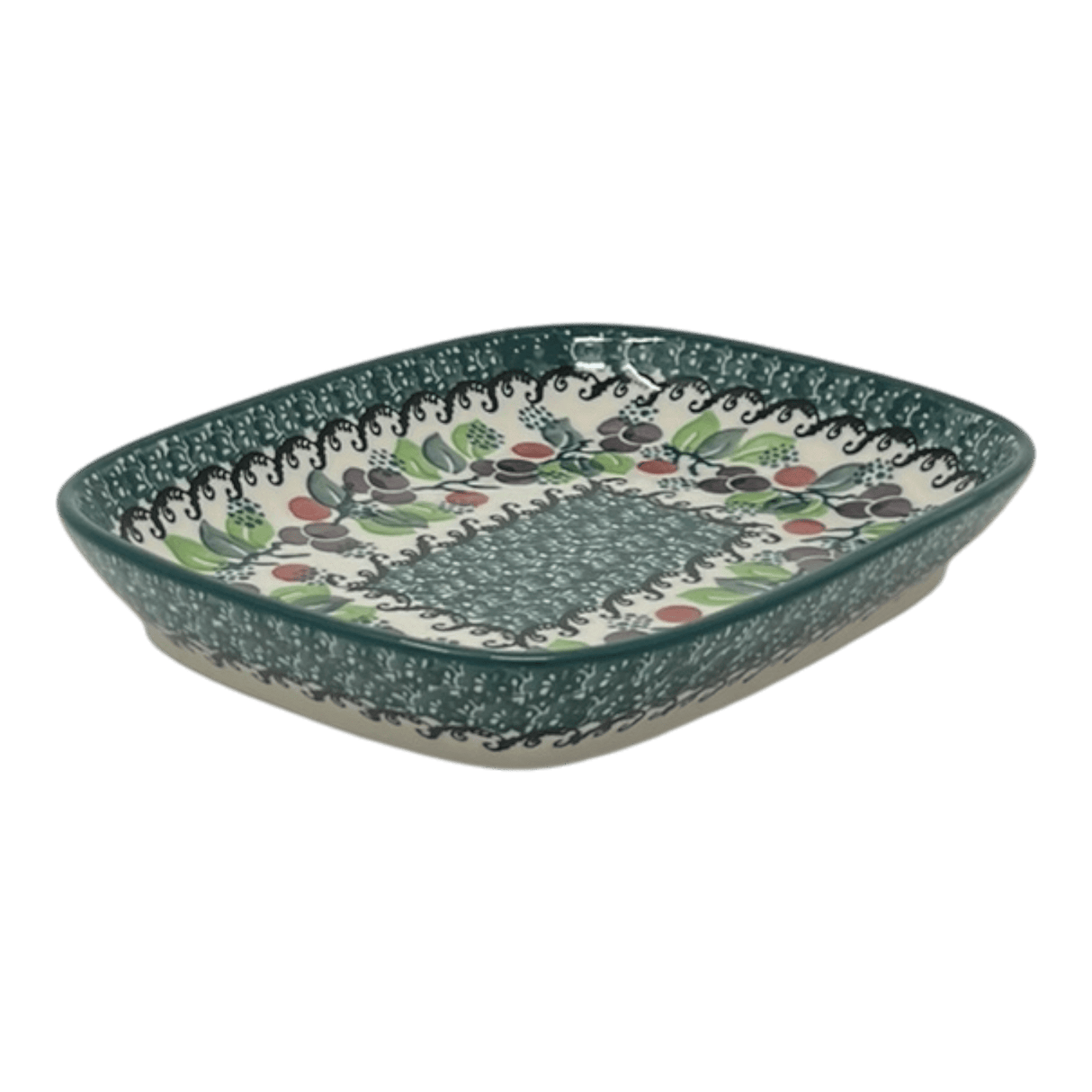 Dish, Shallow, 5.75" x 7" in "Sugar Plums" by Ceramika Artystyczna | A160-2838Q