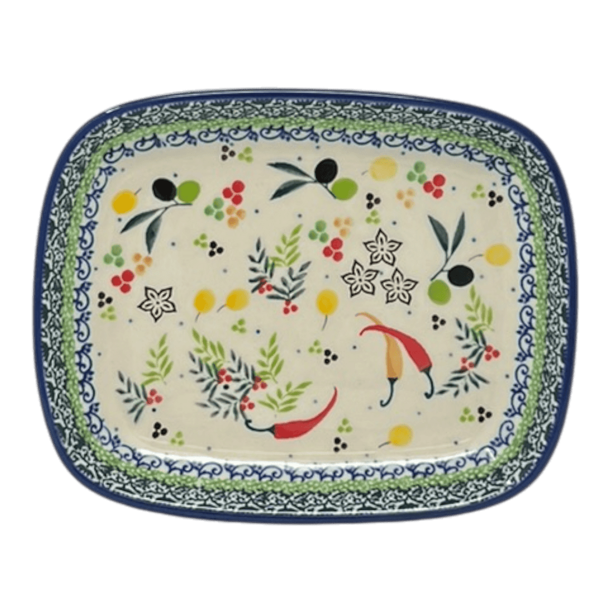 Dish, Shallow, 5.75" x 7" in "Spice of Life" by Ceramika Artystyczna | A160-U4843