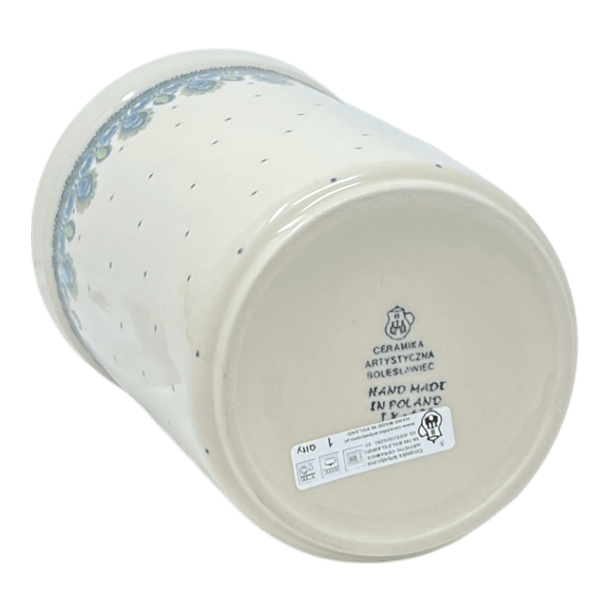 Utensil Holder, 7.75" x 5.5" in "Peacock Plume" by Ceramika Artystyczna | A169-2218X