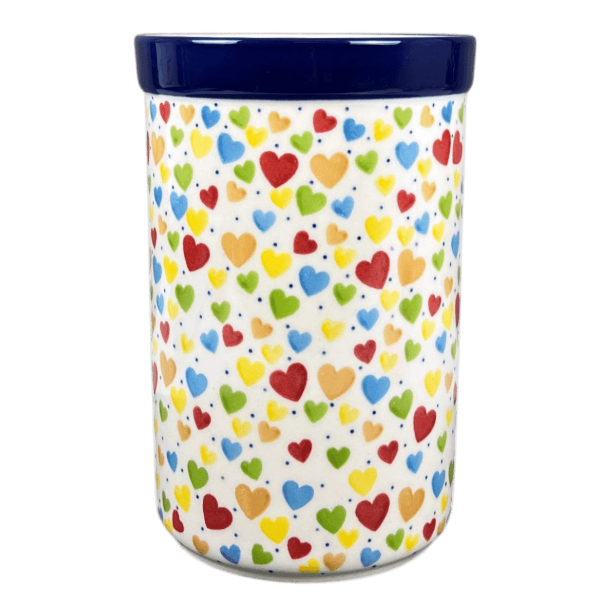 Utensil Holder, 7.75" x 5.5" in "Rainbow Hearts" by Ceramika Artystyczna | A169-U4833