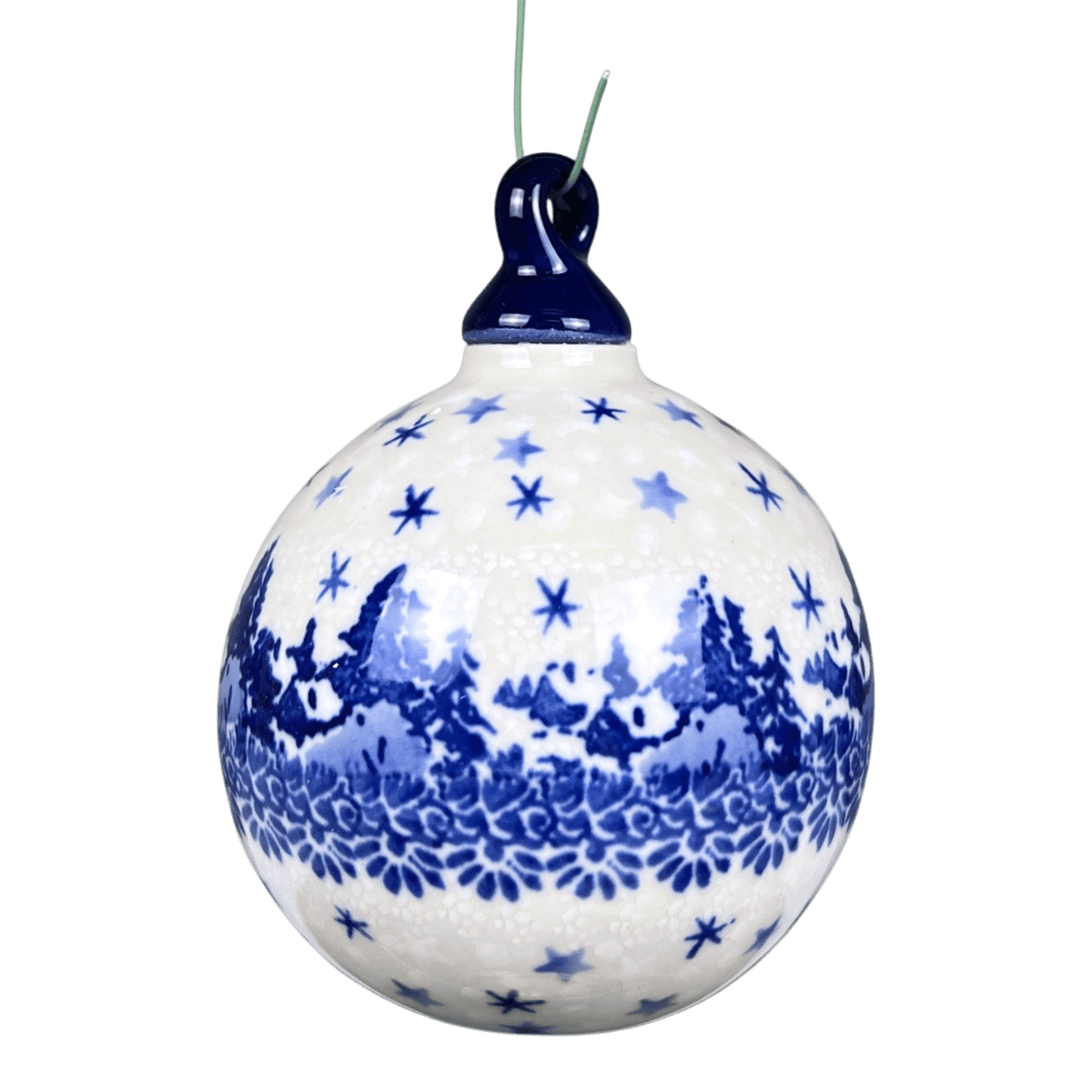 Ornament, Ball, 3" Large in "Frosted Starlight" by Ceramika Artystyczna | A184-2329X