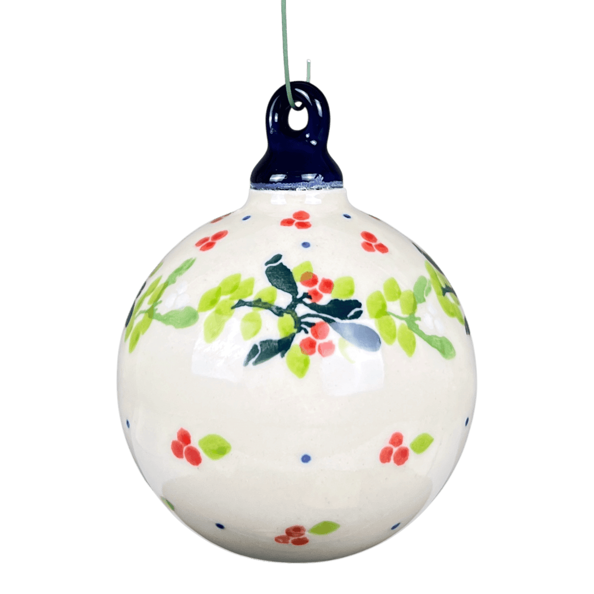 Ornament, Ball, 3" Large in "Mistletoe Wreath" by Ceramika Artystyczna | A184-2390X