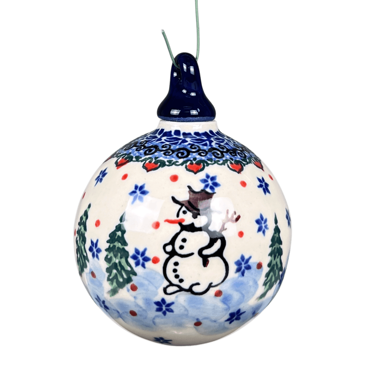 Ornament, Ball, 3" Large in "Snowman Stroll" by Ceramika Artystyczna | A184-U4661