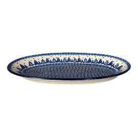 Polish Pottery CA 14.75" x 8.5" Oval Platter (Winter Skies) | A205-2826X Additional Image at PolishPotteryOutlet.com