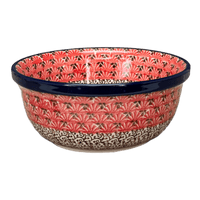 A picture of a Polish Pottery CA 6.25" Bowl (Coral Fans) | A209-2199X as shown at PolishPotteryOutlet.com/products/6-25-bowl-coral-fans-a209-2199x