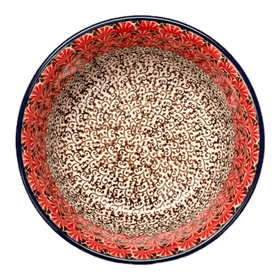 Polish Pottery C.A. 6.25" Bowl (Coral Fans) | A209-2199X Additional Image at PolishPotteryOutlet.com