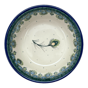 Polish Pottery CA 6.25" Bowl (Peacock Plume) | A209-2218X Additional Image at PolishPotteryOutlet.com