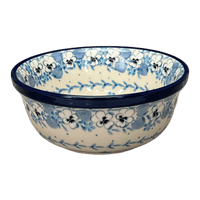A picture of a Polish Pottery CA 6.25" Bowl (Pansy Blues) | A209-2346X as shown at PolishPotteryOutlet.com/products/6-25-bowl-pansy-blues-a209-2346x