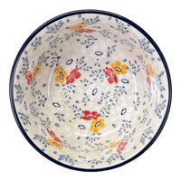 A picture of a Polish Pottery CA 6.25" Bowl (Soft Bouquet) | A209-2378X as shown at PolishPotteryOutlet.com/products/6-25-bowl-soft-bouquet-a209-2378x