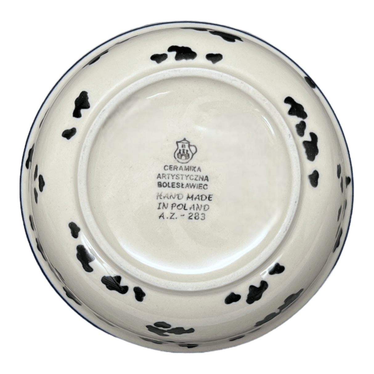 Bowl, Round, 6.25" in "Cowabunga - Blue Rim" by Ceramika Artystyczna | A209-2417X