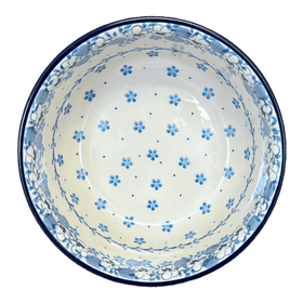 Polish Pottery C.A. 7.75" Bowl (Pansy Blues) | A211-2346X Additional Image at PolishPotteryOutlet.com