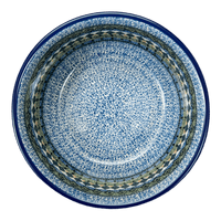 A picture of a Polish Pottery CA 7.75" Bowl (Aztec Blues) | A211-U4428 as shown at PolishPotteryOutlet.com/products/7-75-bowl-aztec-blues-a211-u4428