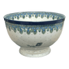 Polish Pottery CA Deep 10" Pedestal Bowl (Peacock Plume) | A215-2218X at PolishPotteryOutlet.com