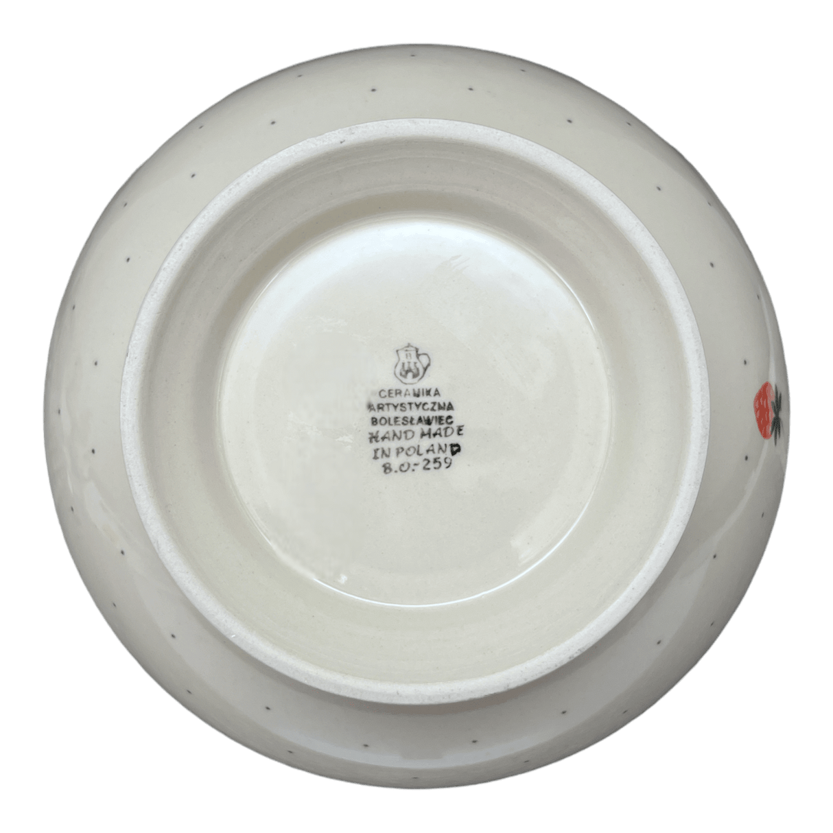 Bowl, Round, Deep, Pedestal, 10" in "Strawberry Patch" by Ceramika Artystyczna | A215-721X