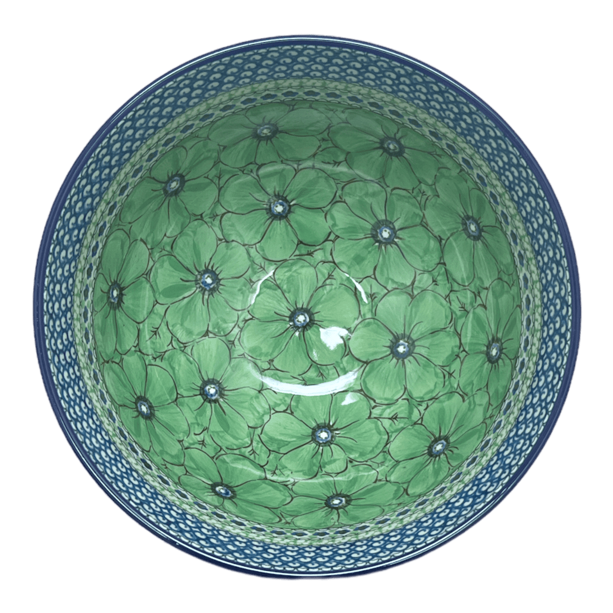 Bowl, Round, Deep, Pedestal, 10" in "Green Goddess" by Ceramika Artystyczna | A215-U408A