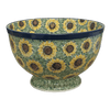 Polish Pottery CA Deep 10" Pedestal Bowl (Sunflower Field) | A215-U4737 at PolishPotteryOutlet.com