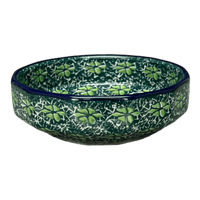 A picture of a Polish Pottery CA Multangular Bowl (Pride of Ireland) | A221-2461X as shown at PolishPotteryOutlet.com/products/5-multiangular-bowl-pride-of-ireland-a221-2461x