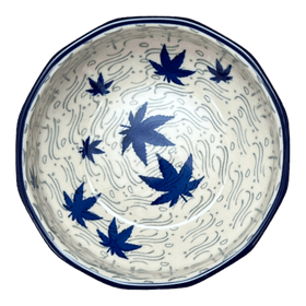 Polish Pottery CA Multangular Bowl (Blue Sweetgum) | A221-2545X Additional Image at PolishPotteryOutlet.com