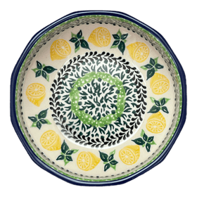 Polish Pottery CA Multangular Bowl (Lemons and Leaves) | A221-2749X Additional Image at PolishPotteryOutlet.com