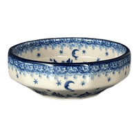 A picture of a Polish Pottery CA Multangular Bowl (Winter Skies) | A221-2826X as shown at PolishPotteryOutlet.com/products/5-multiangular-bowl-winter-skies-a221-2826x