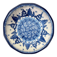 A picture of a Polish Pottery CA Multangular Bowl (Winter Skies) | A221-2826X as shown at PolishPotteryOutlet.com/products/5-multiangular-bowl-winter-skies-a221-2826x