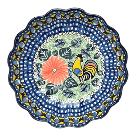Polish Pottery CA 7.5" Blossom Bowl (Regal Roosters) | A249-U2617 Additional Image at PolishPotteryOutlet.com